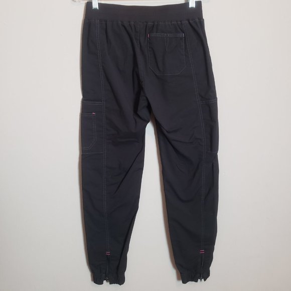 WonderWink WonderFlex Black Embroidered V-Neck Cargo Zip Jogger Scrub Set Small - Picture 13 of 15